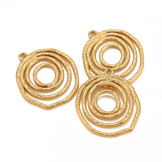 Stainless Steel Irregular Oval Pendant