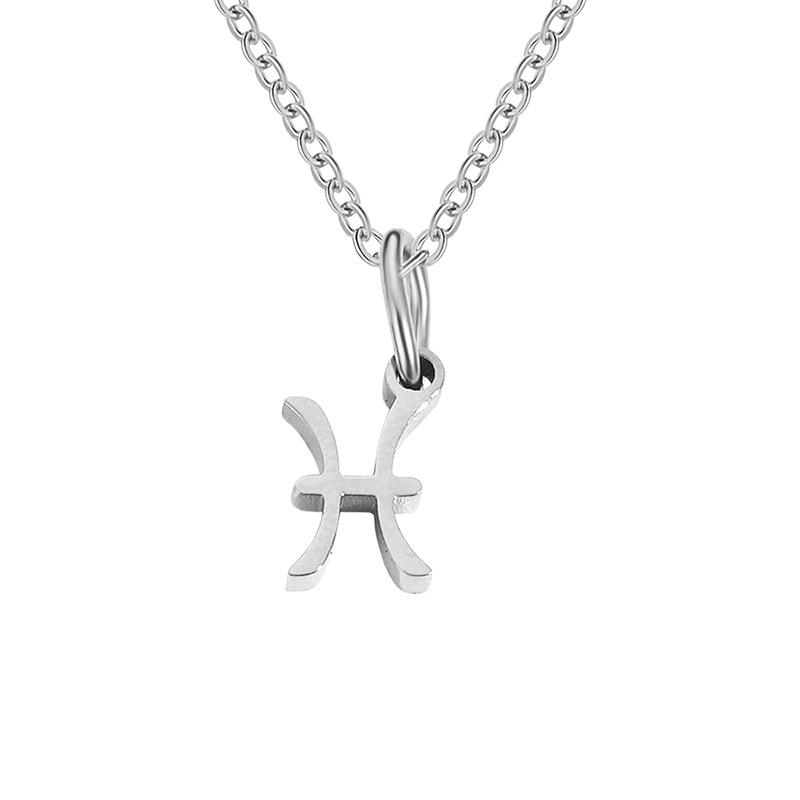 Stainless Steel Zodiac Cable Chain Classic Necklace