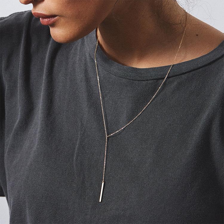 Stainless Steel Y-Shape Lariat Necklace