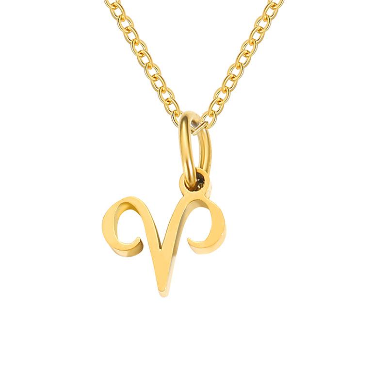 Stainless Steel Zodiac Cable Chain Classic Necklace