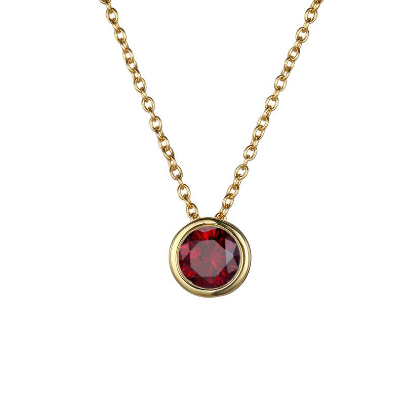 Stainless Cable Chain Birthstone Pendant Necklace
