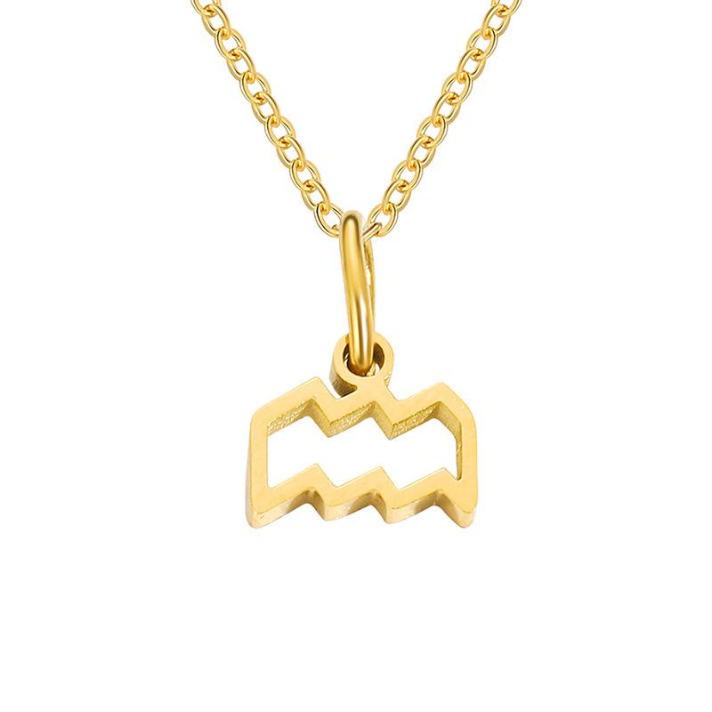Stainless Steel Zodiac Cable Chain Classic Necklace