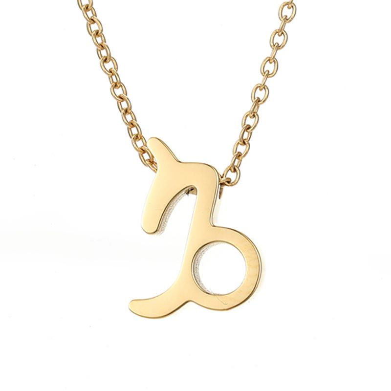 Collier zodiaque en acier inoxydable PVD or 18 carats