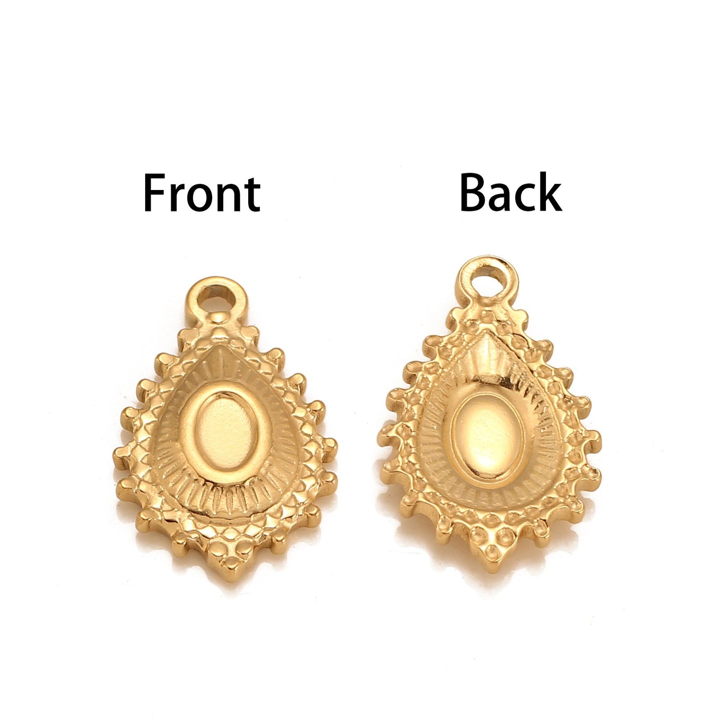 Stainless Steel Vintage Drop Shape Pendant