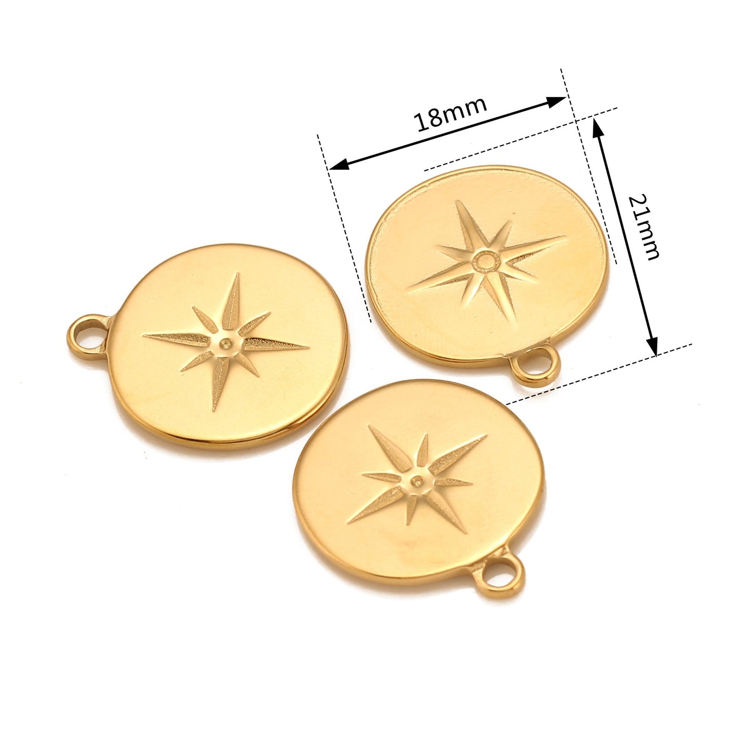 Pendentif étoile irrégulière ronde à six branches