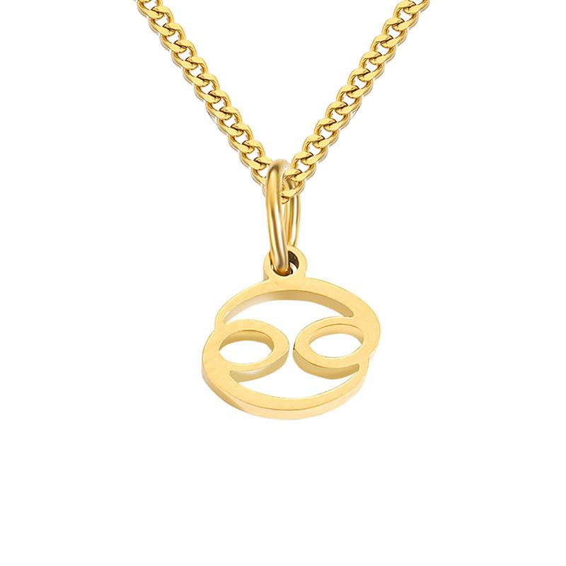 Stainless Steel Curb Chain Zodiac Necklace