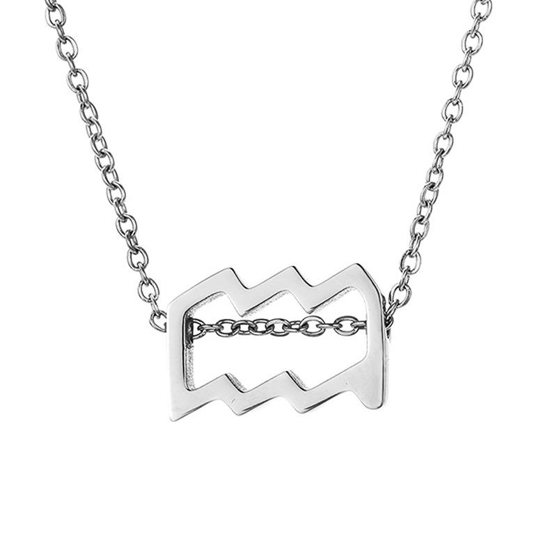 Collier zodiaque en acier inoxydable PVD or 18 carats