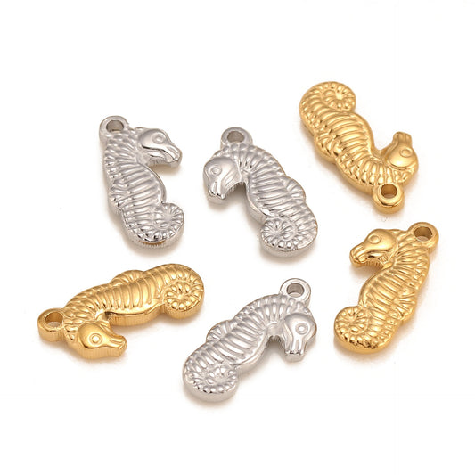 Pendentif hippocampe en acier inoxydable