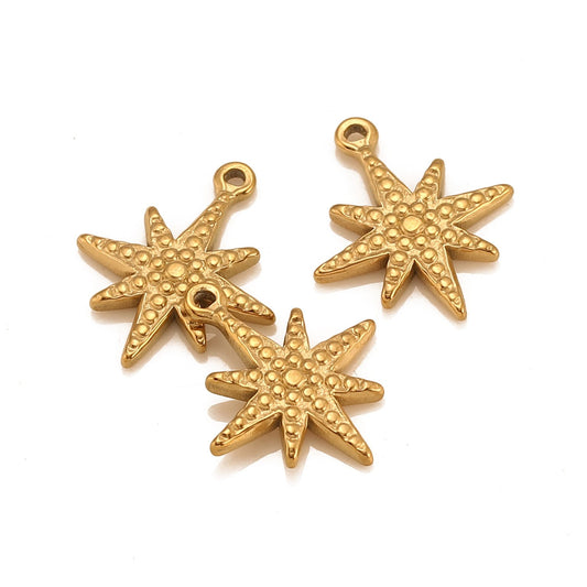 Pendentif étoile à six branches en acier inoxydable