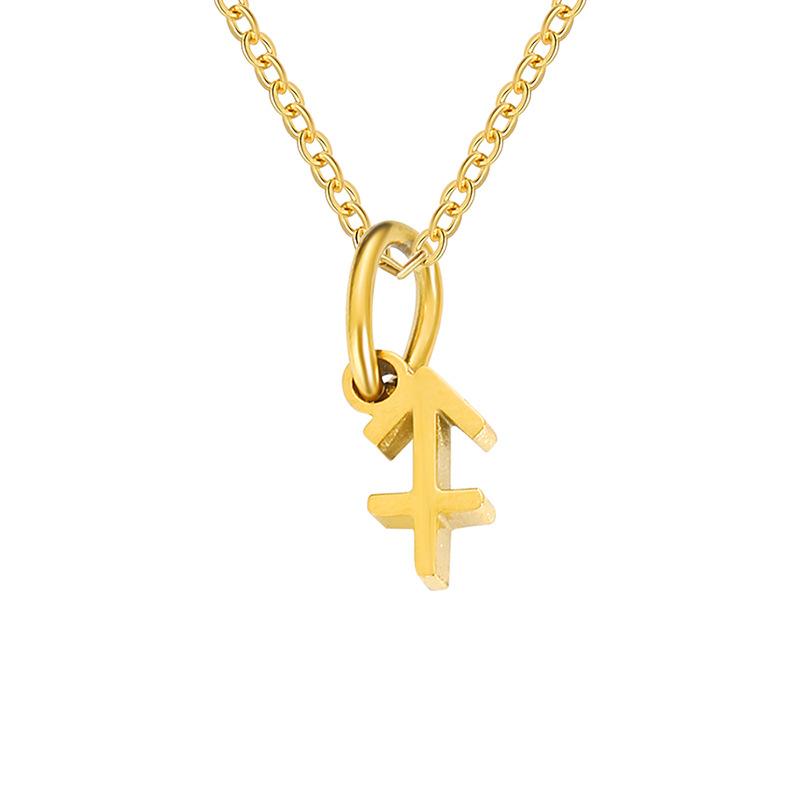 Stainless Steel Zodiac Cable Chain Classic Necklace