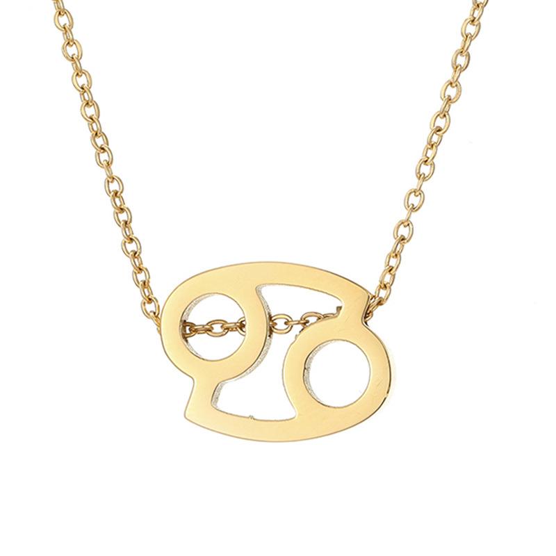 Collier zodiaque en acier inoxydable PVD or 18 carats