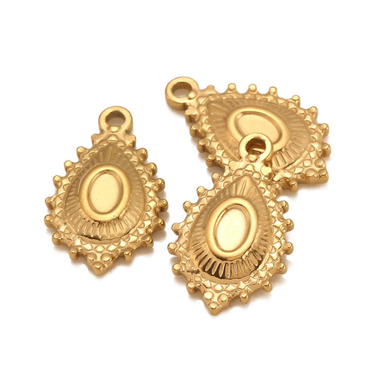 Stainless Steel Vintage Drop Shape Pendant
