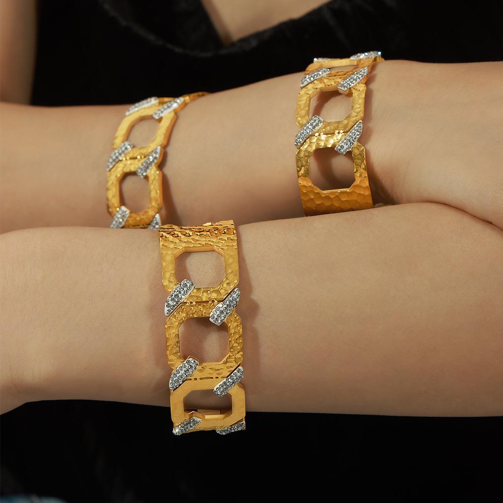 Chunky Geometric Zircon Bangle