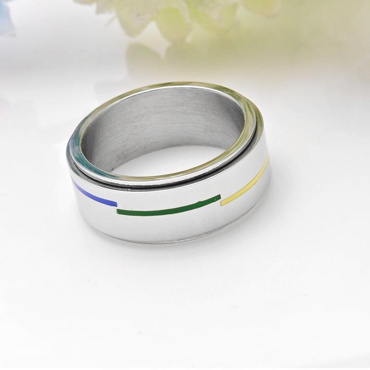 Bague tournante arc-en-ciel en acier inoxydable