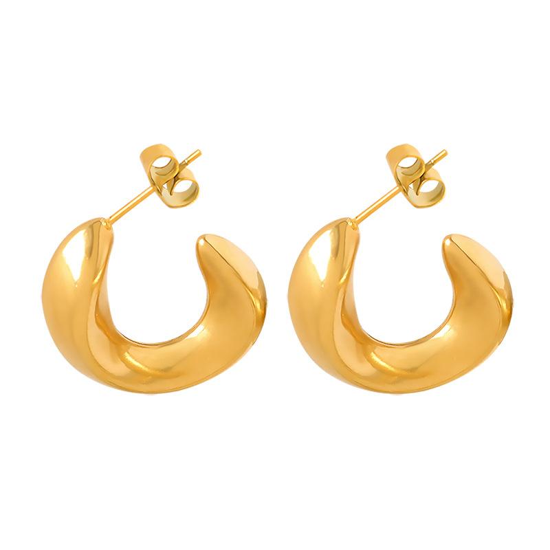 18K Gold PVD U-shaped Stud Earrings