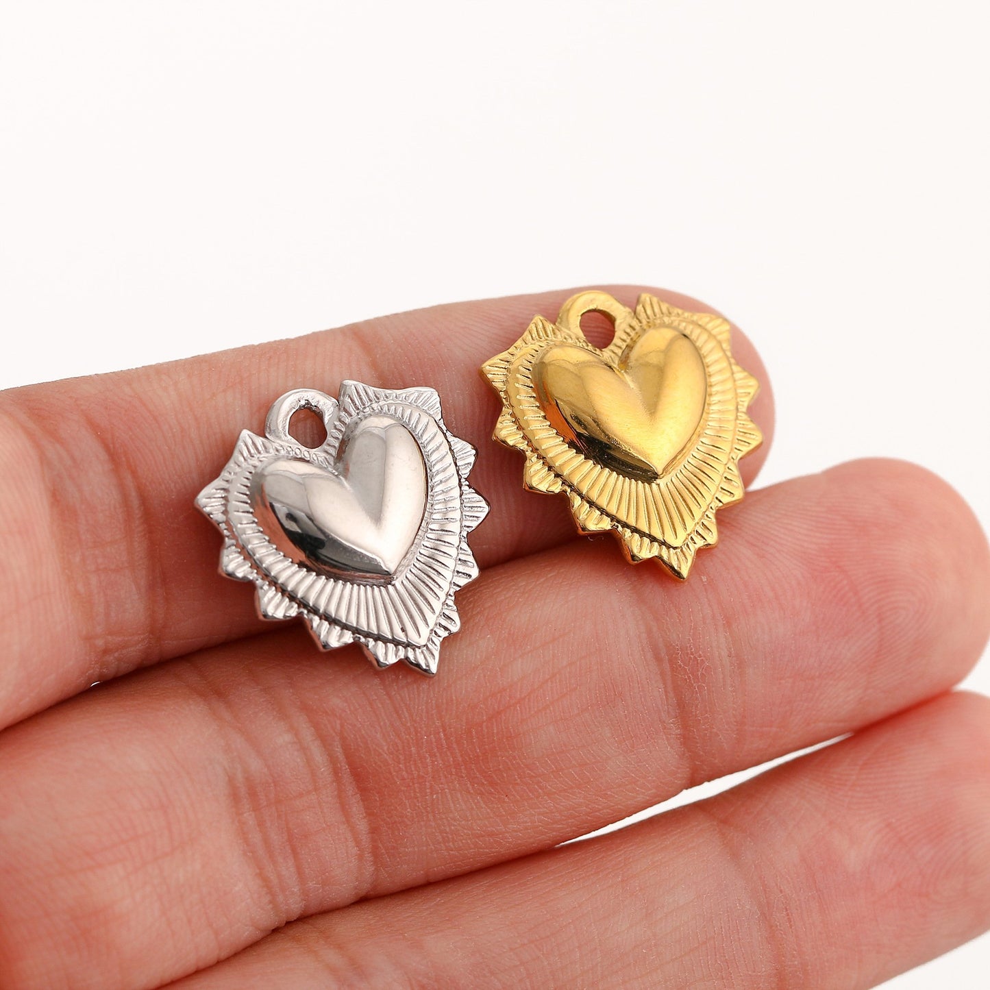 Pendentif coeur multicouche en acier inoxydable