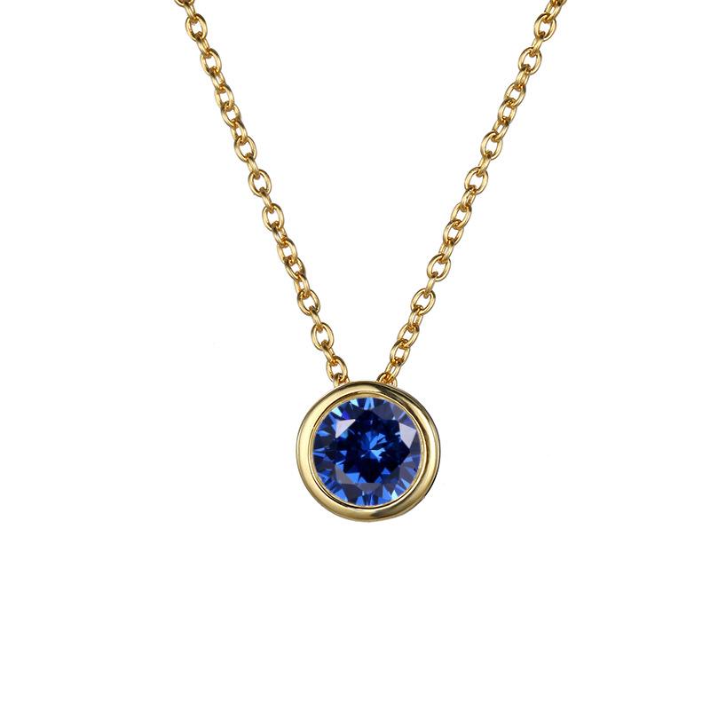 Stainless Cable Chain Birthstone Pendant Necklace