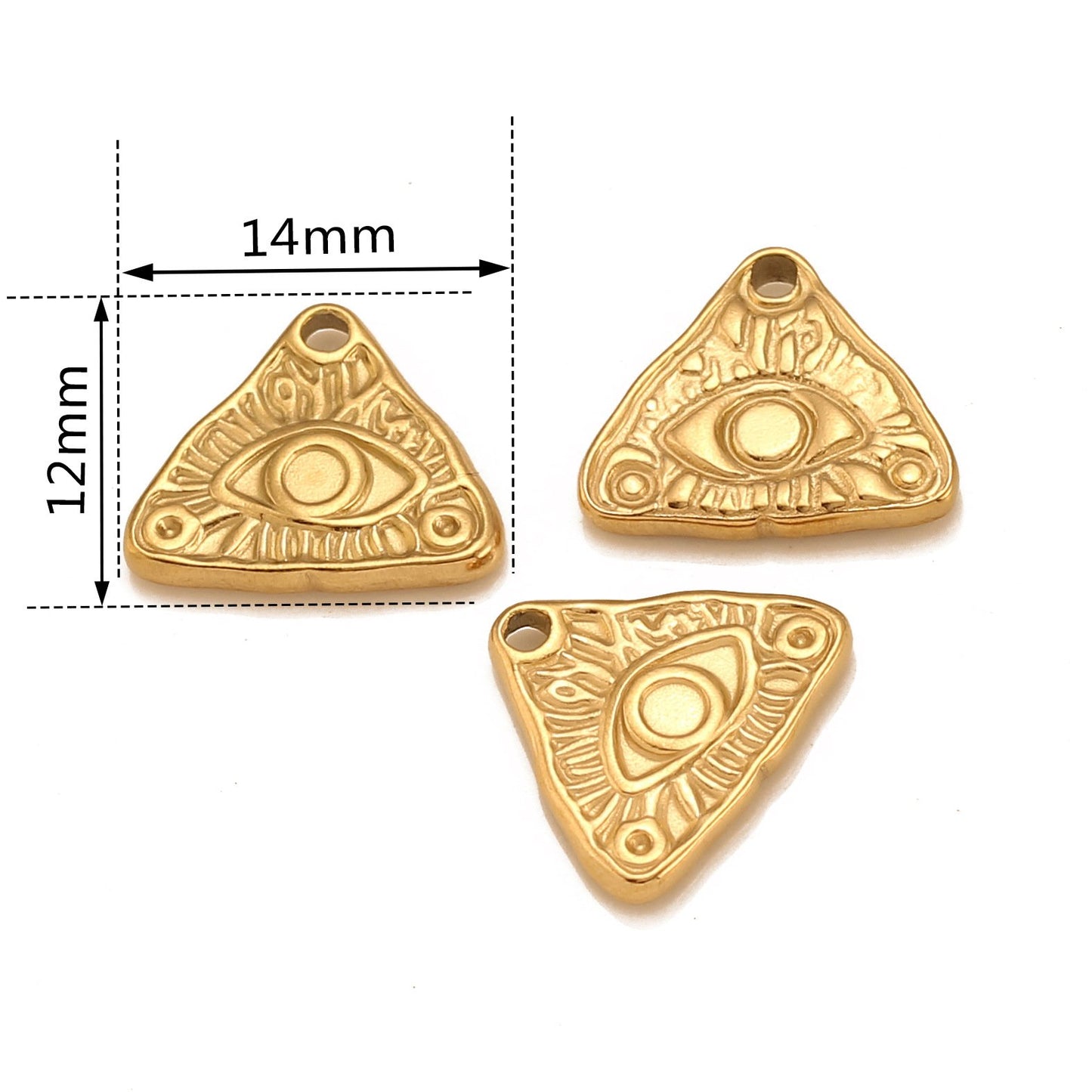 Stainless Steel Triangular Devil's Eye Pendant