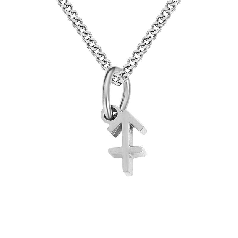 Stainless Steel Curb Chain Zodiac Necklace