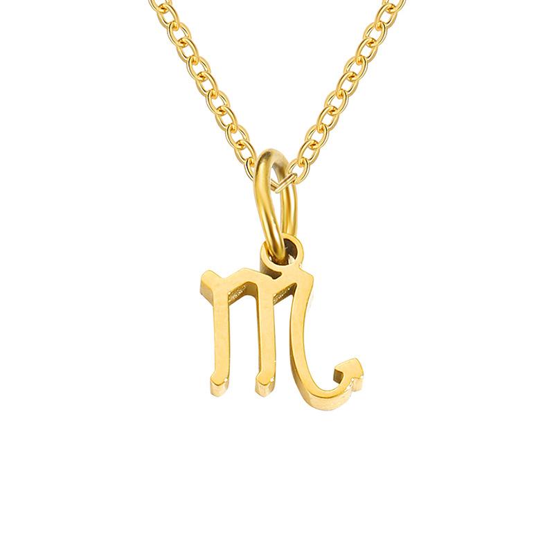 Stainless Steel Zodiac Cable Chain Classic Necklace