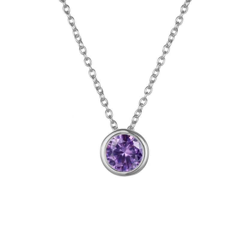 Stainless Cable Chain Birthstone Pendant Necklace