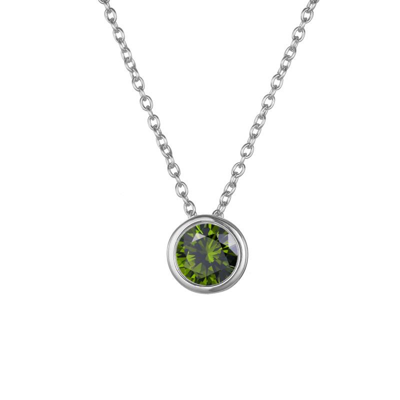 Stainless Cable Chain Birthstone Pendant Necklace