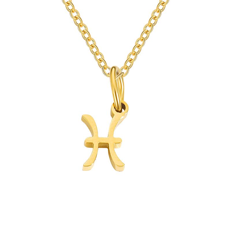 Stainless Steel Zodiac Cable Chain Classic Necklace
