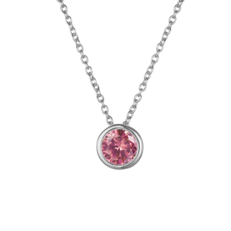 Stainless Cable Chain Birthstone Pendant Necklace