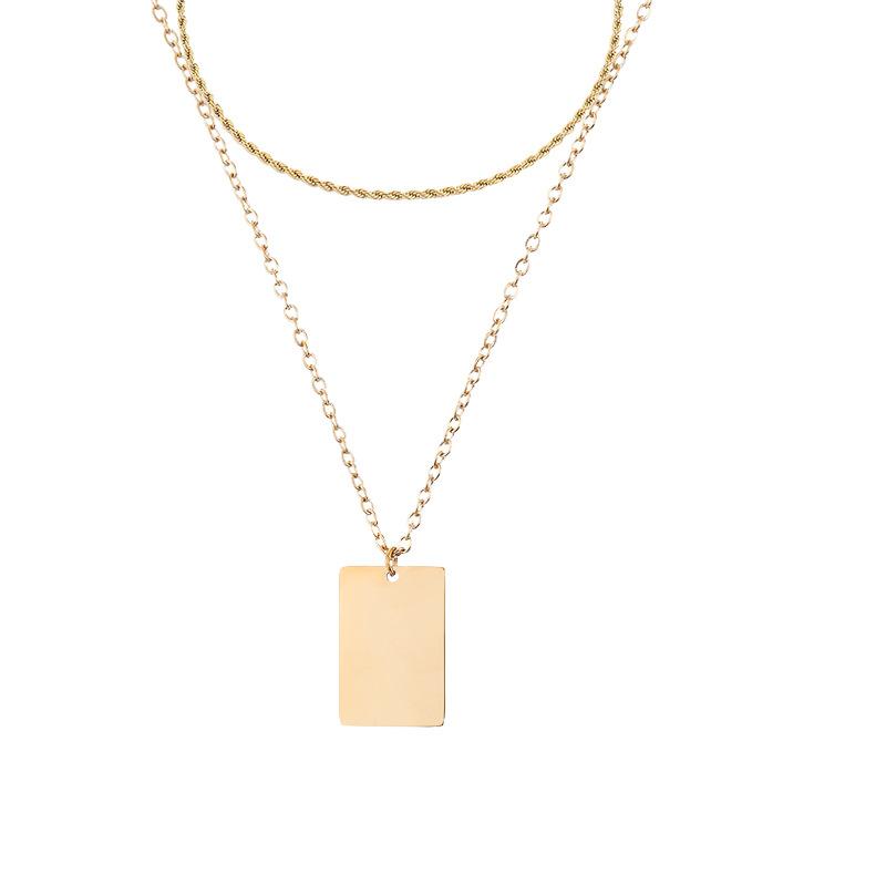 Stainless Steel 12x18mm Bar Choker Necklace