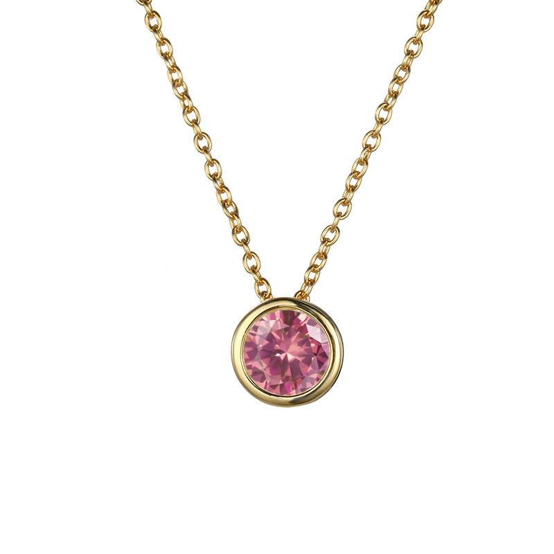 Stainless Cable Chain Birthstone Pendant Necklace