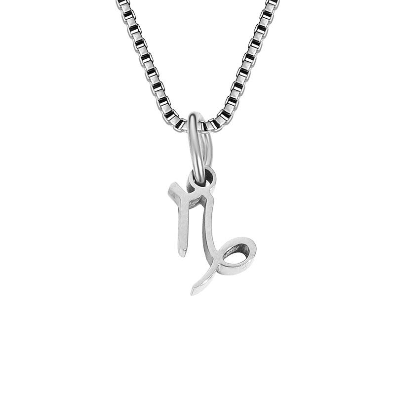 Collier avec chaîne en forme de boîte et signe du zodiaque pour homme et femme