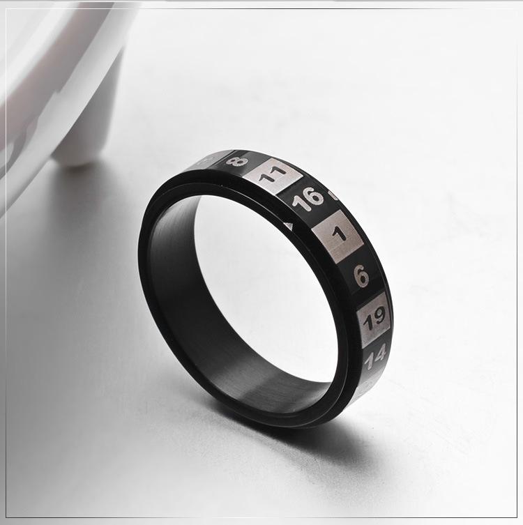 Bague de couple en acier inoxydable avec chiffres rotatifs