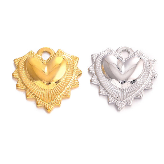 Pendentif coeur multicouche en acier inoxydable