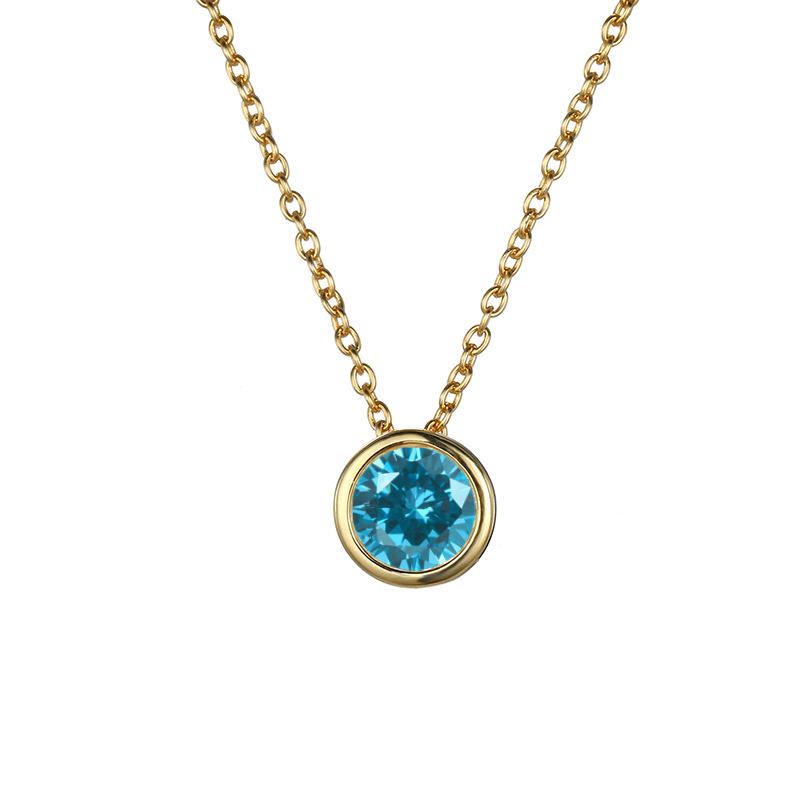 Stainless Cable Chain Birthstone Pendant Necklace