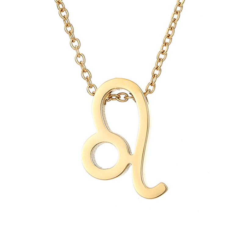 Collier zodiaque en acier inoxydable PVD or 18 carats