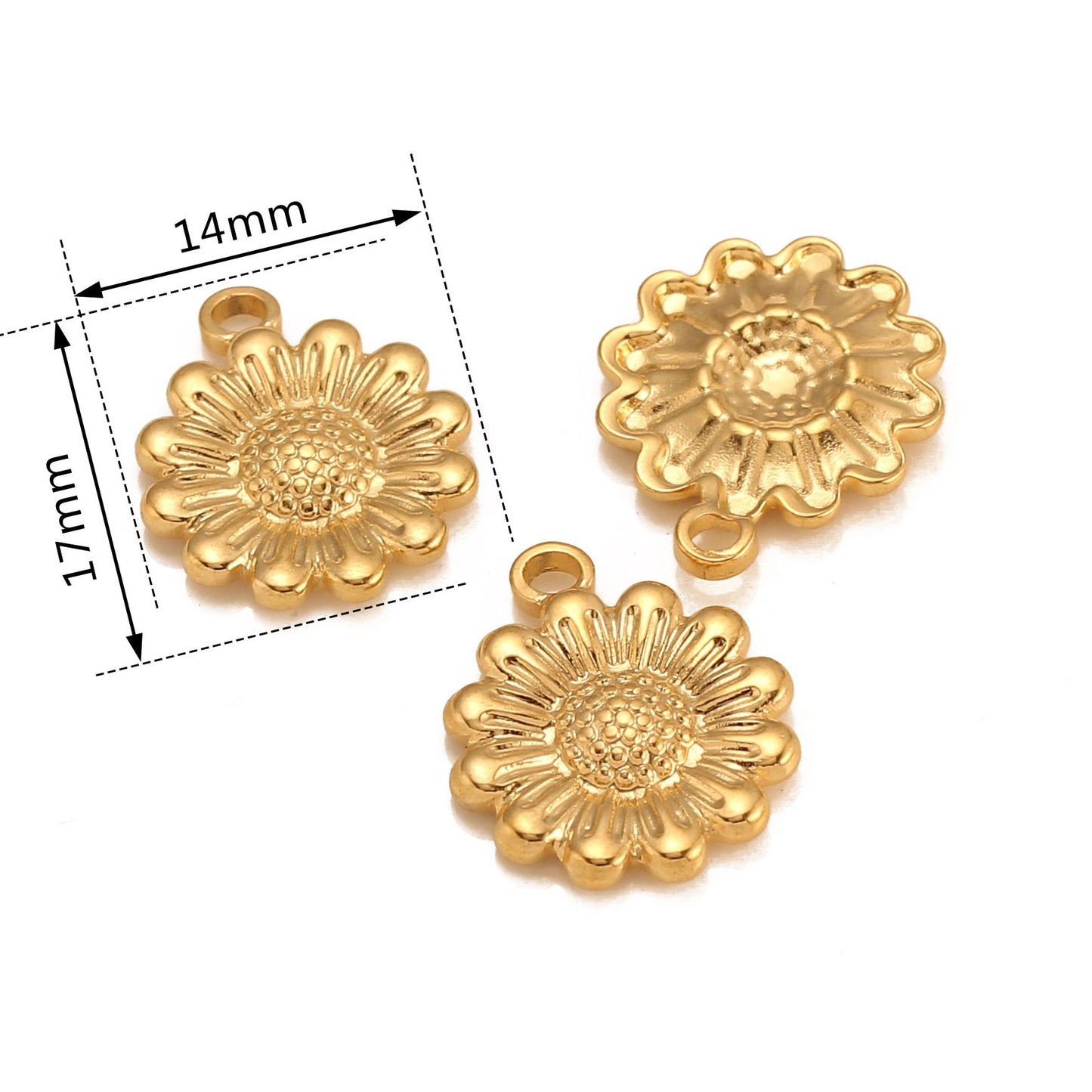Pendentif Tournesol en Acier Inoxydable