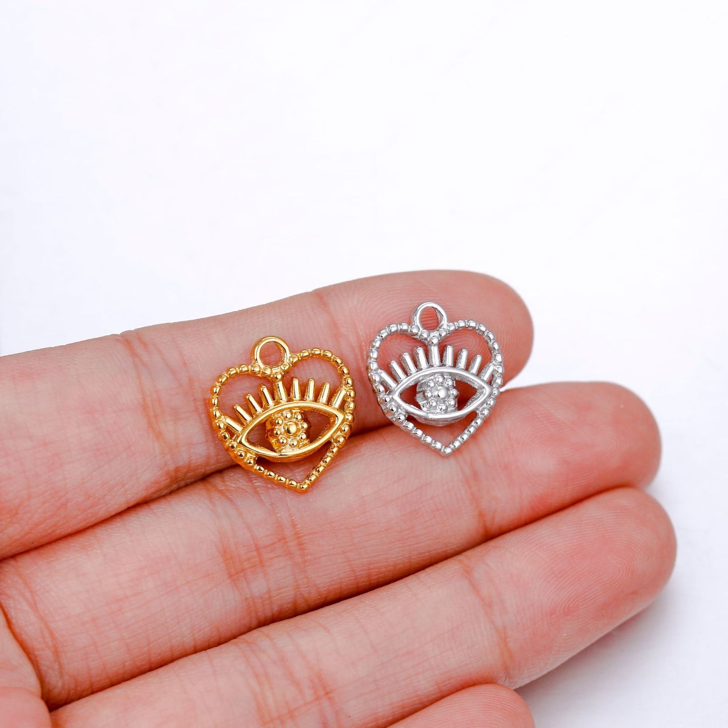 Stainless Steel Devil's Eye Heart Shape Pendant