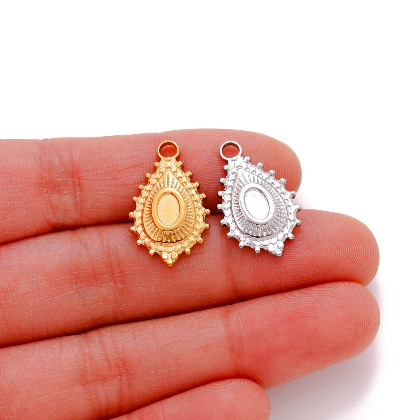 Stainless Steel Vintage Drop Shape Pendant
