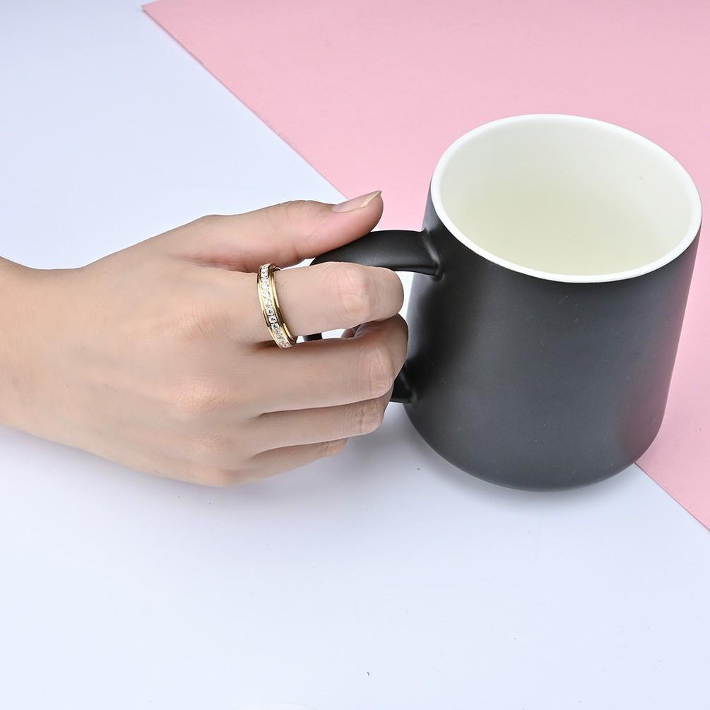Bague tournante en acier inoxydable avec strass
