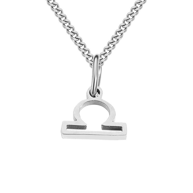 Stainless Steel Curb Chain Zodiac Necklace