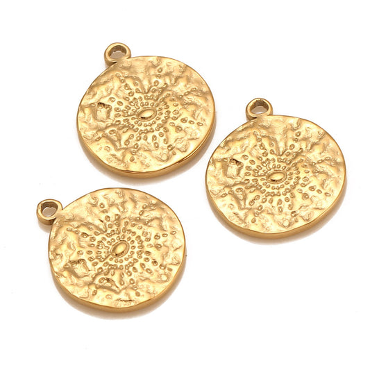 Sun Stainless Steel Round Pendant