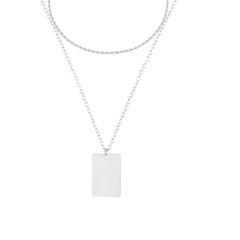 Stainless Steel 12x18mm Bar Choker Necklace