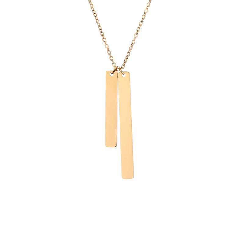 Stainless Steel Double Bar Blank Necklace