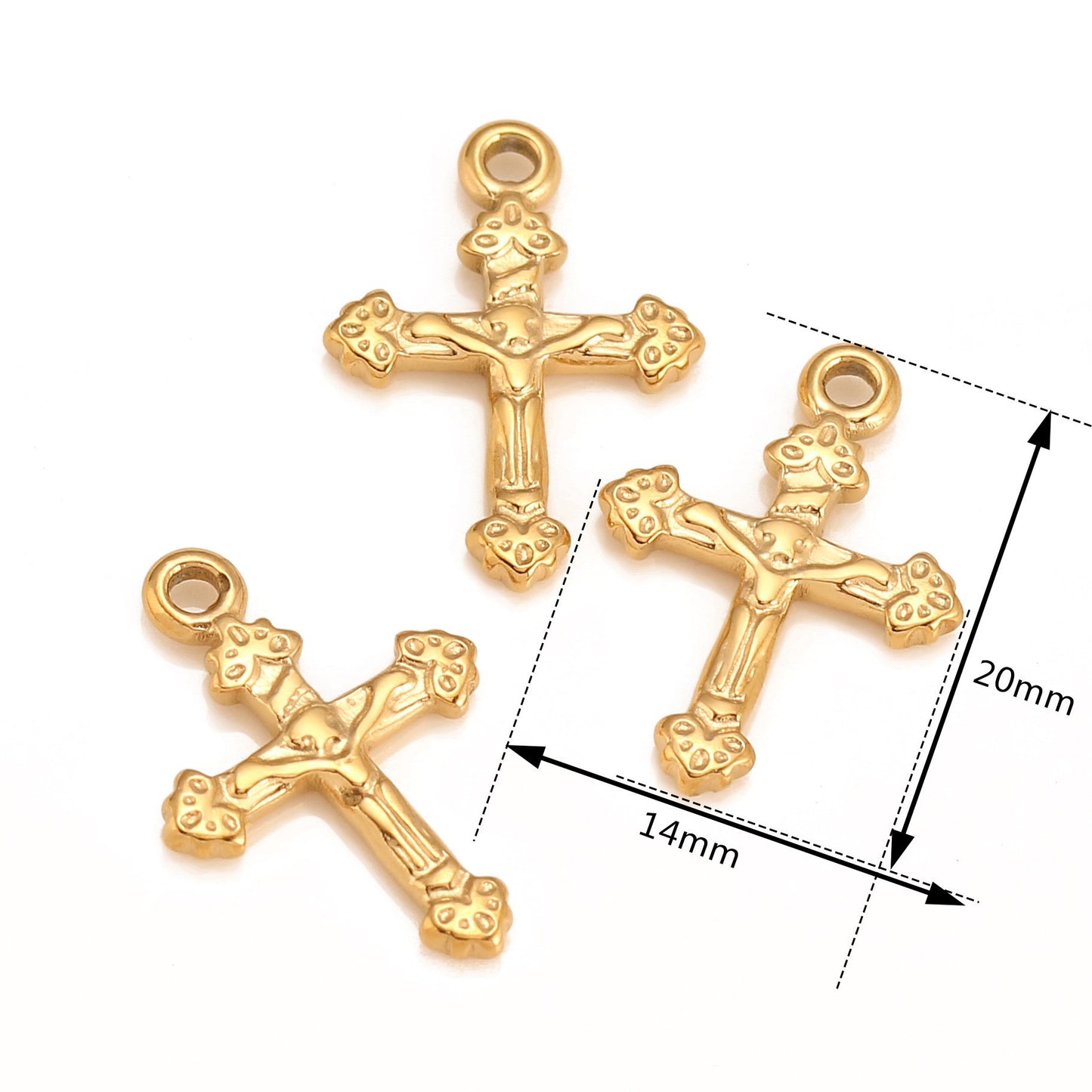 Pendentif croix en acier inoxydable avec tête de mort