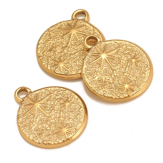 Stainless Steel Irregular Round Star Pendant
