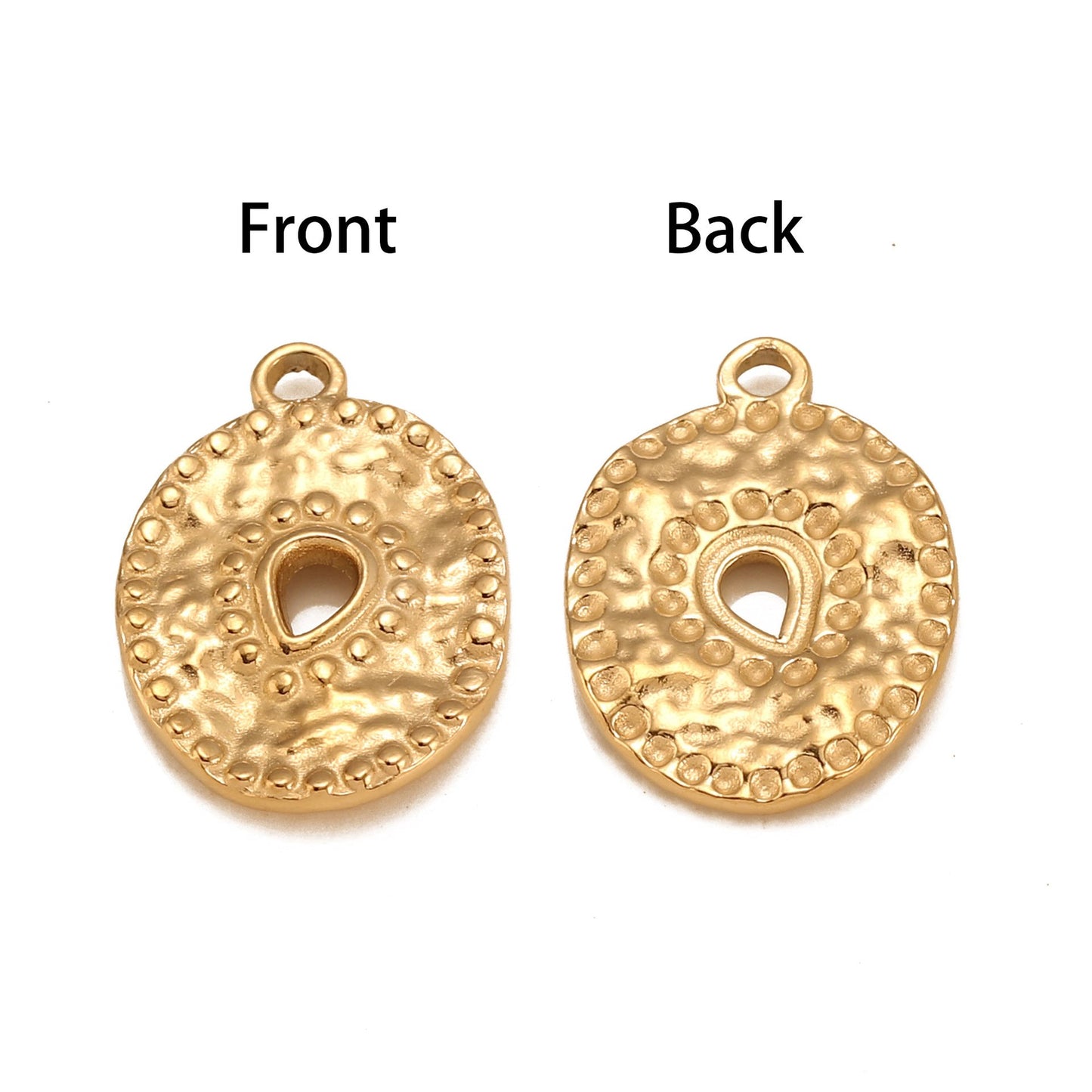 Stainless Steel 18K Gold PVD Hollow Irregular Oval Pendant