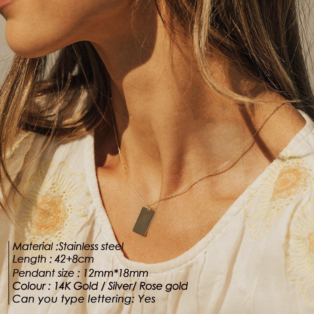 Stainless Steel 12x18mm Bar Choker Necklace