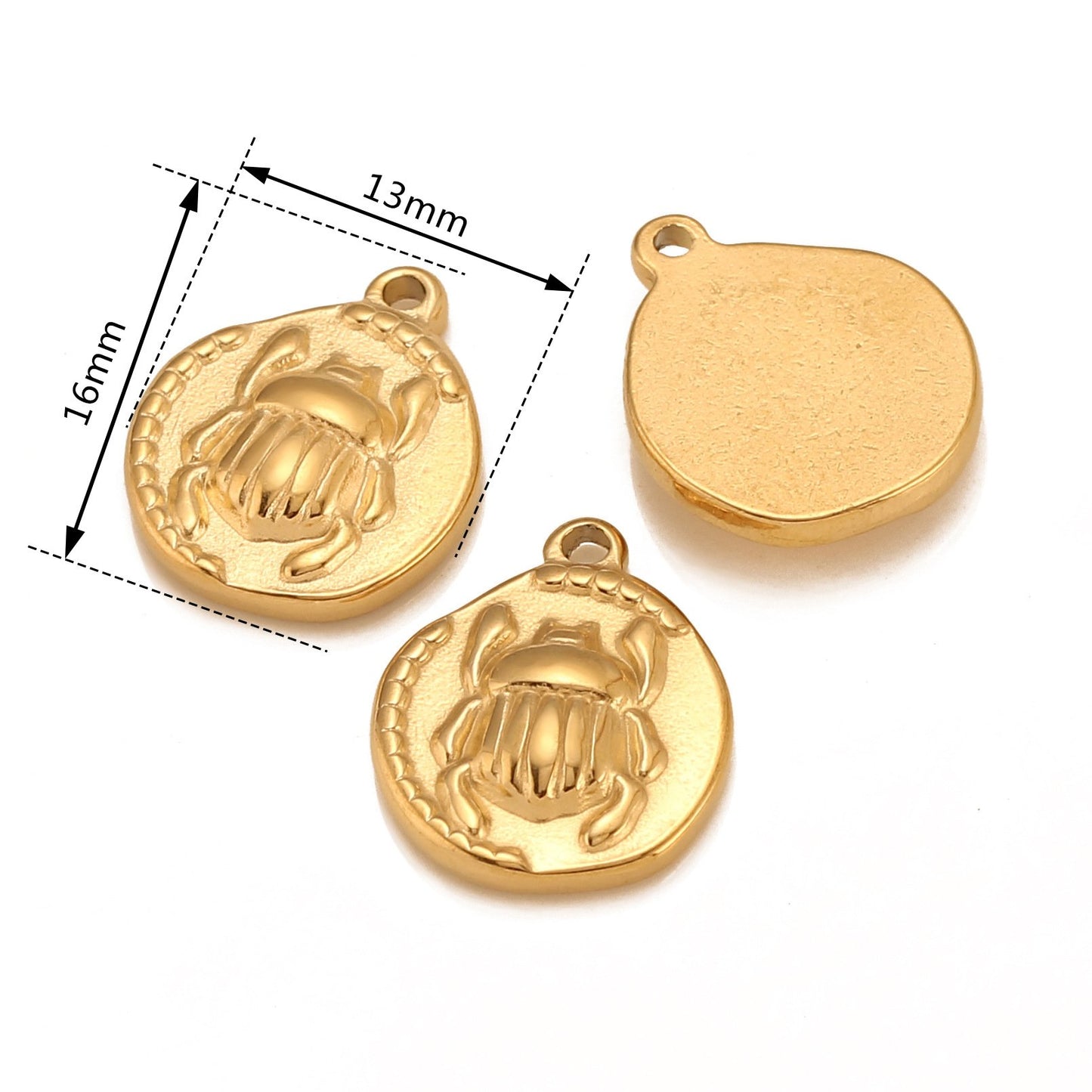 Pendentif scarabée en acier inoxydable