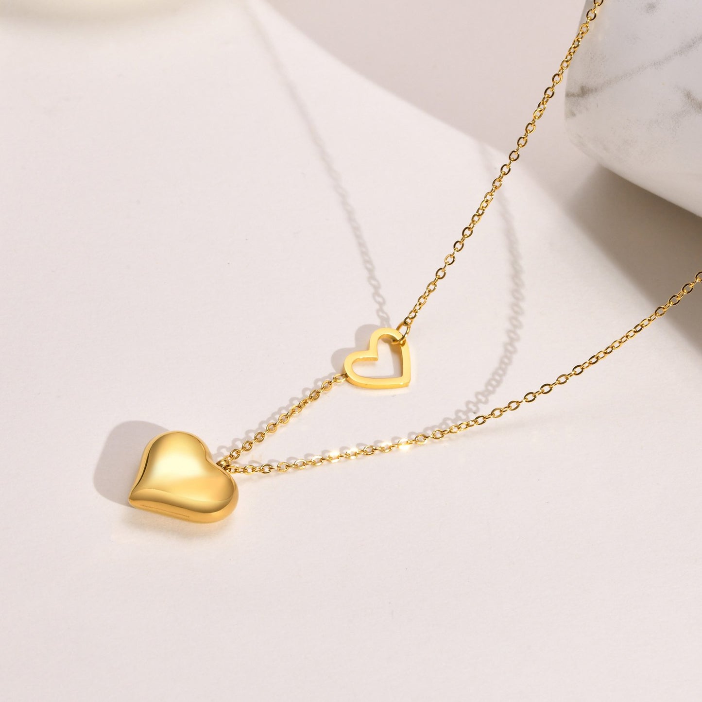 Classic Stainless Steel Heart Pendant Necklace