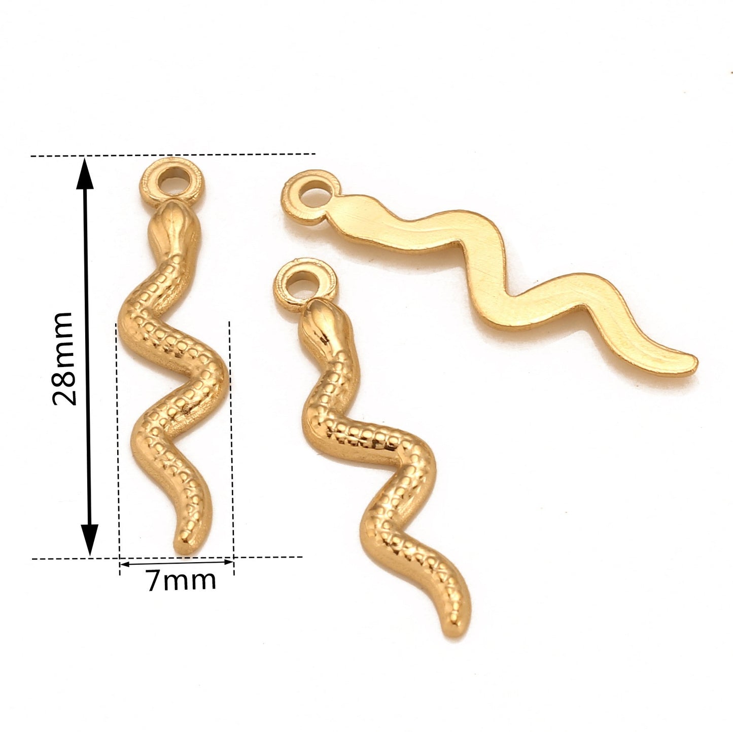 Pendentif serpent en acier inoxydable